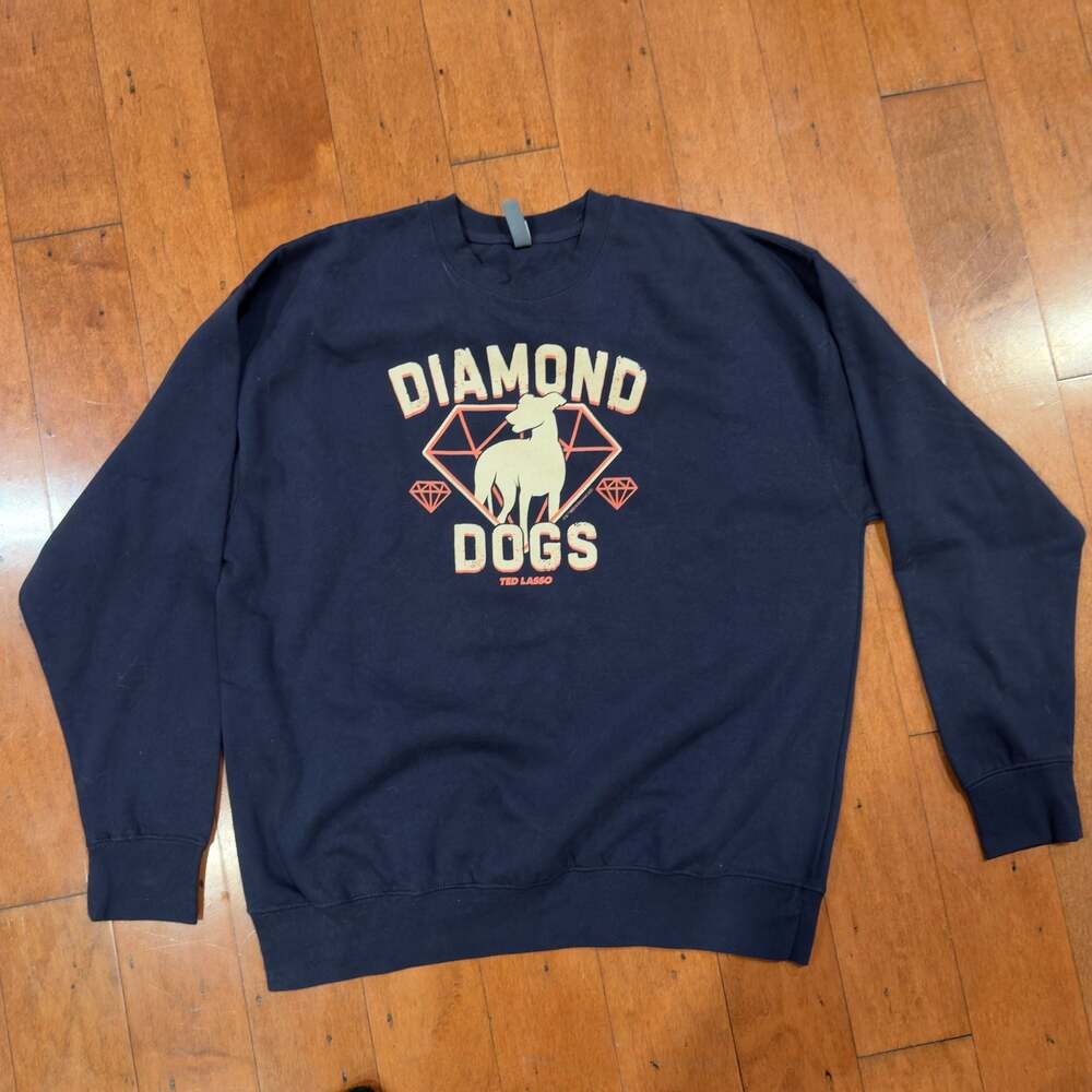 Ted Lasso Diamond Dogs Graphic Crewneck Sweatshirt Navy